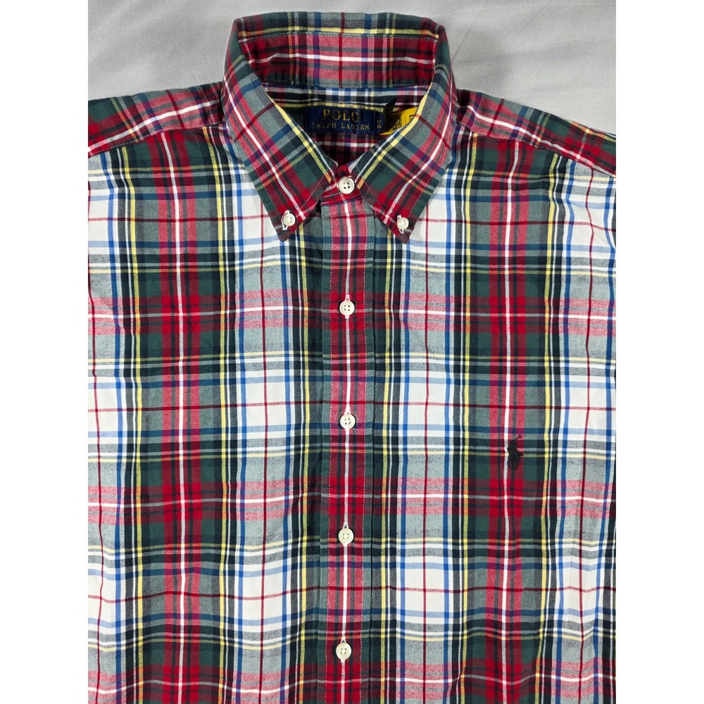 Polo Ralph Lauren Button Up Shirt Men LT Multi Color Plaid Long Sleeve Pony NWOT